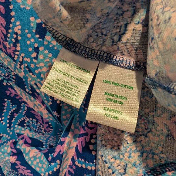 Women's Lilly Pulitzer Etta Short Sleeve Dress Barton Blue Star Gazing NWT Small - Picture 10 of 15